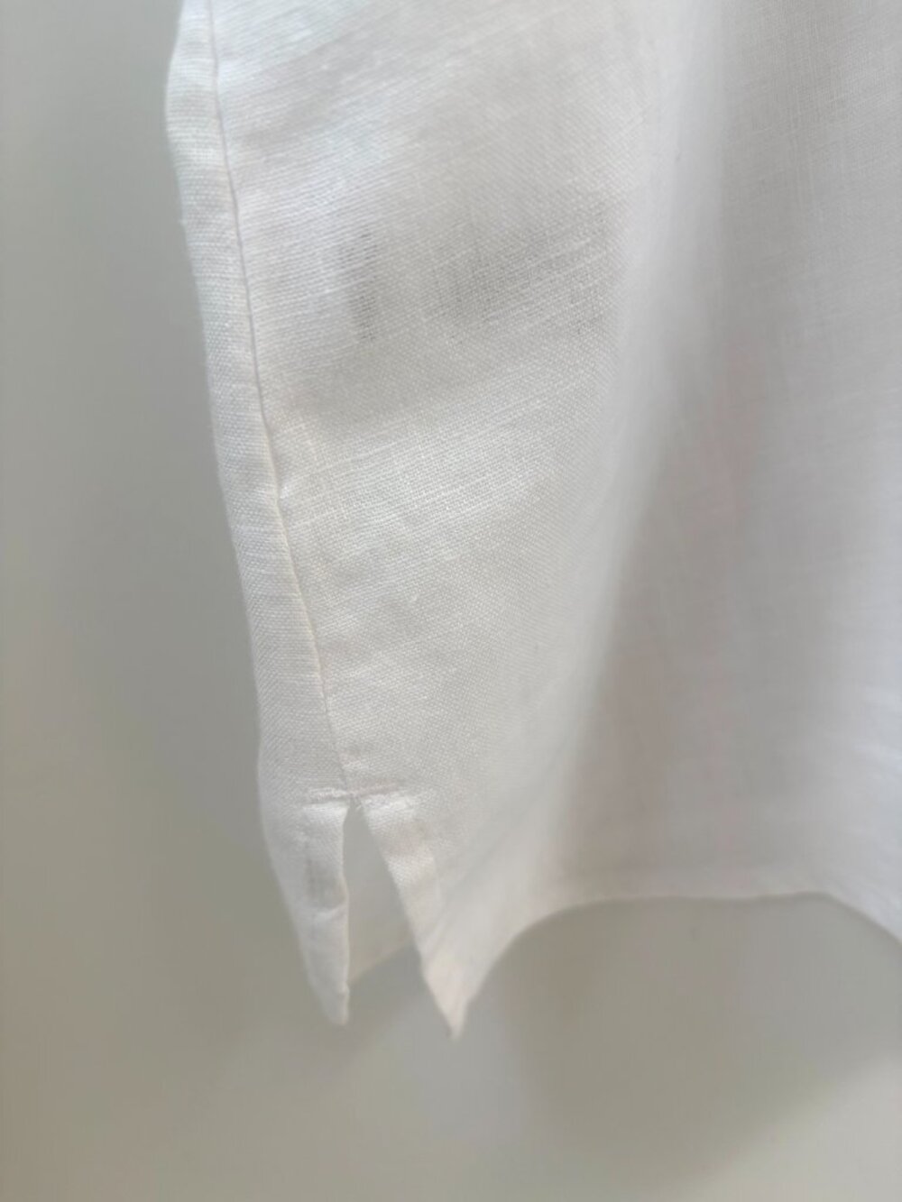 J Jill Pure Jill, 100% linen top in white, cuffed short sleeve, boxy fit, Size L - Picture 5 of 6